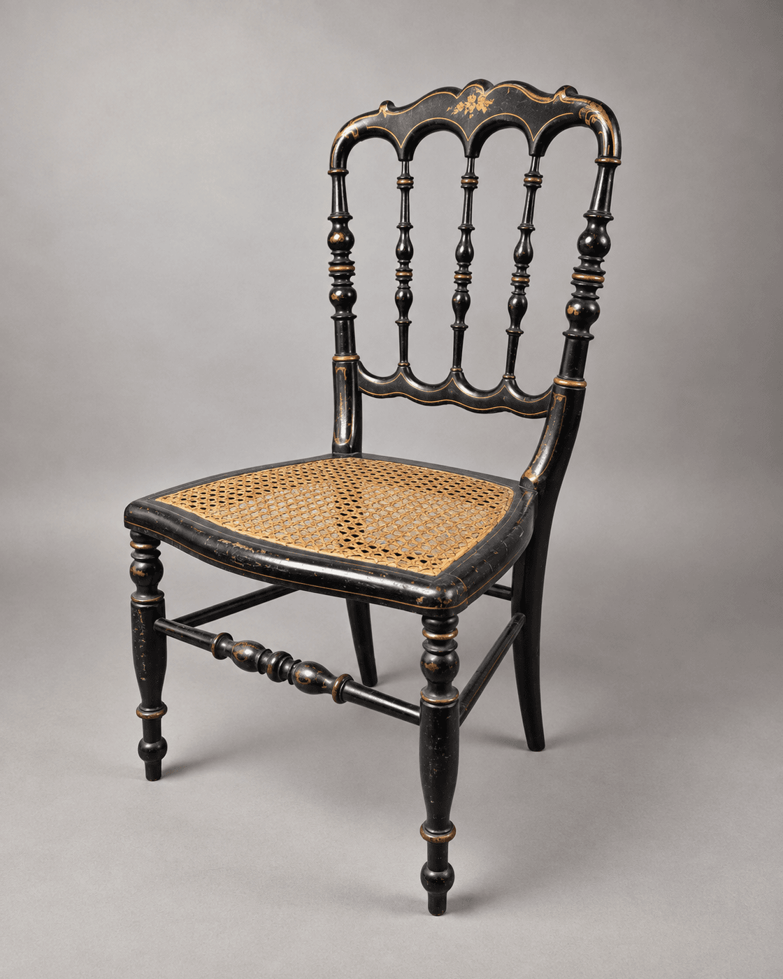 Chaise d'enfant d'époque Napoléon III — vue studio reconstituée et illustrative
