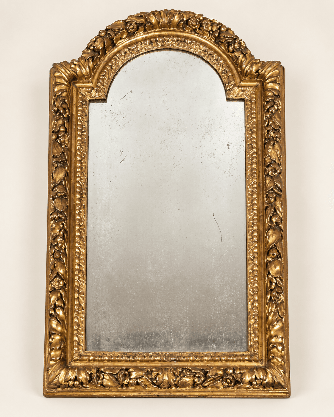 Miroir Louis XIV en bois doré, début 19th — vue studio reconstituée et illustrative