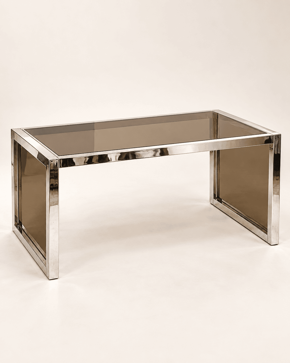 Bureau Belgo Chrome, par Willy Rizzo, années 1970-1980 — vue studio reconstituée et illustrative