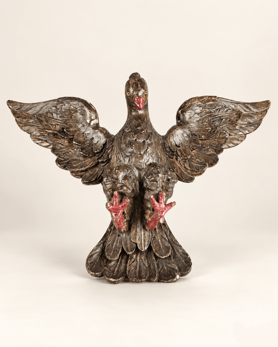 Colombe du Saint-Esprit en bois sculpté et polychromé, début 19th