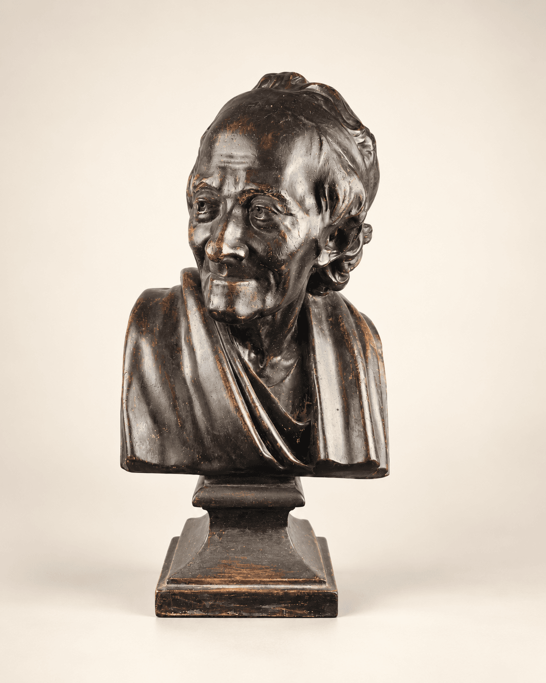 Buste en plâtre patiné "Voltaire" XIXe