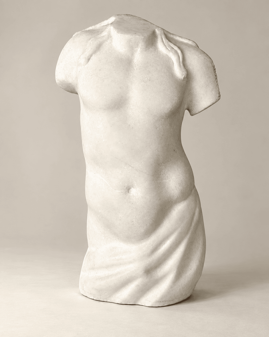 Torse en marbre blanc, XXe