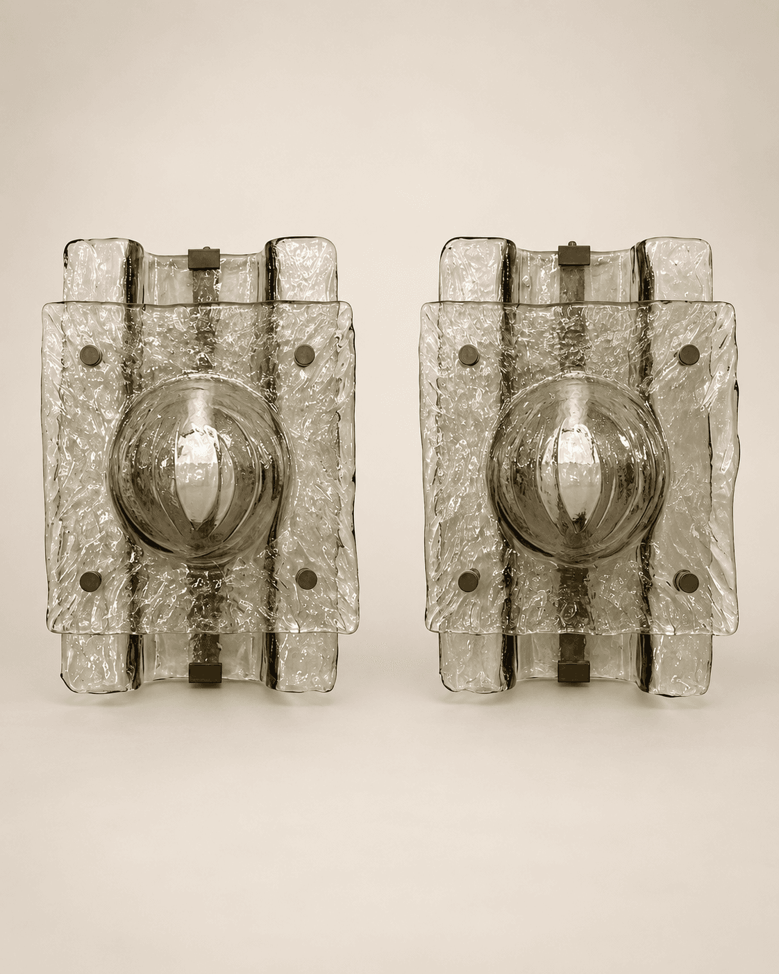 Paire d'appliques en verre de Murano, vers 1960