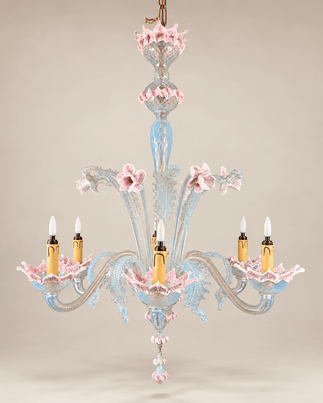Lustre Murano à 6 bras, XXe