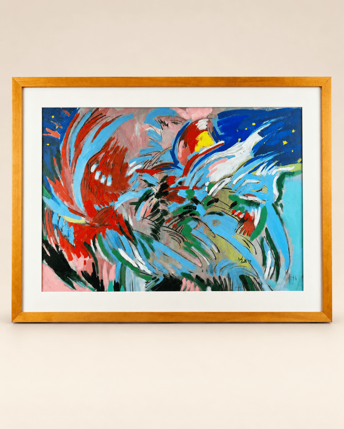 Huile sur carton , Dré Aerts, belge, années 90