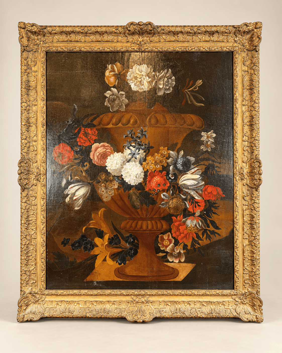 Huile sur bois "nature morte aux fleurs" XVIIe