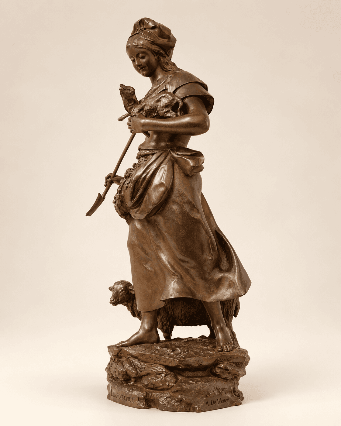 Auguste DE WEVER (1836-1910) bronze sculpture "L'innocence" 19thC.