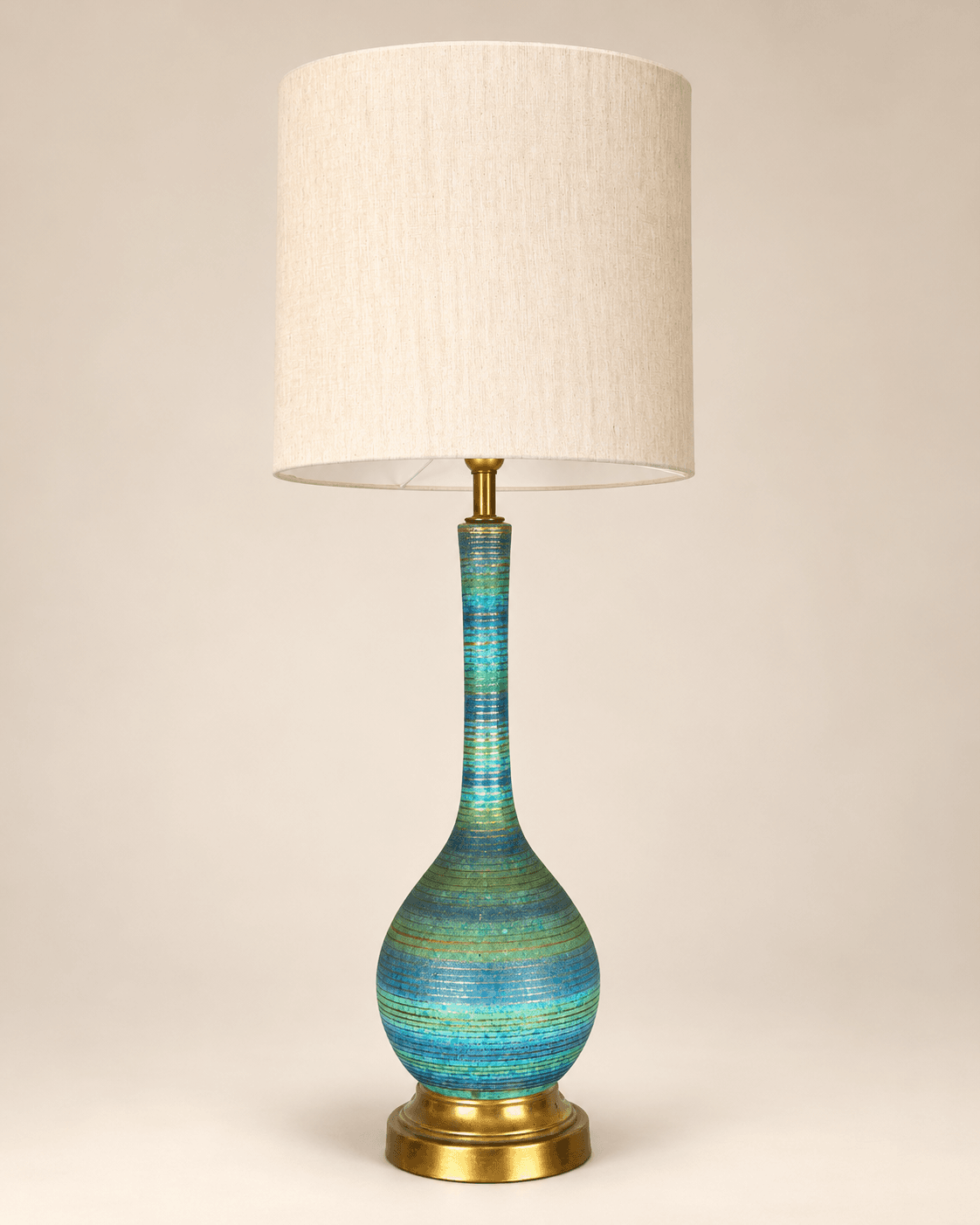 Lampe américaine en grès, années 1950-1960.
