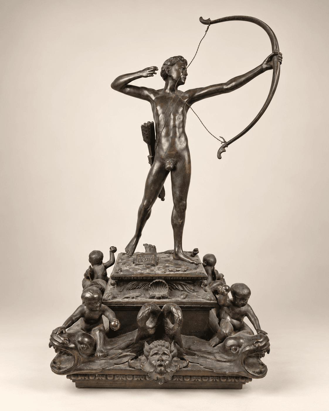Bronze à patine brune "Archer" vers 1900