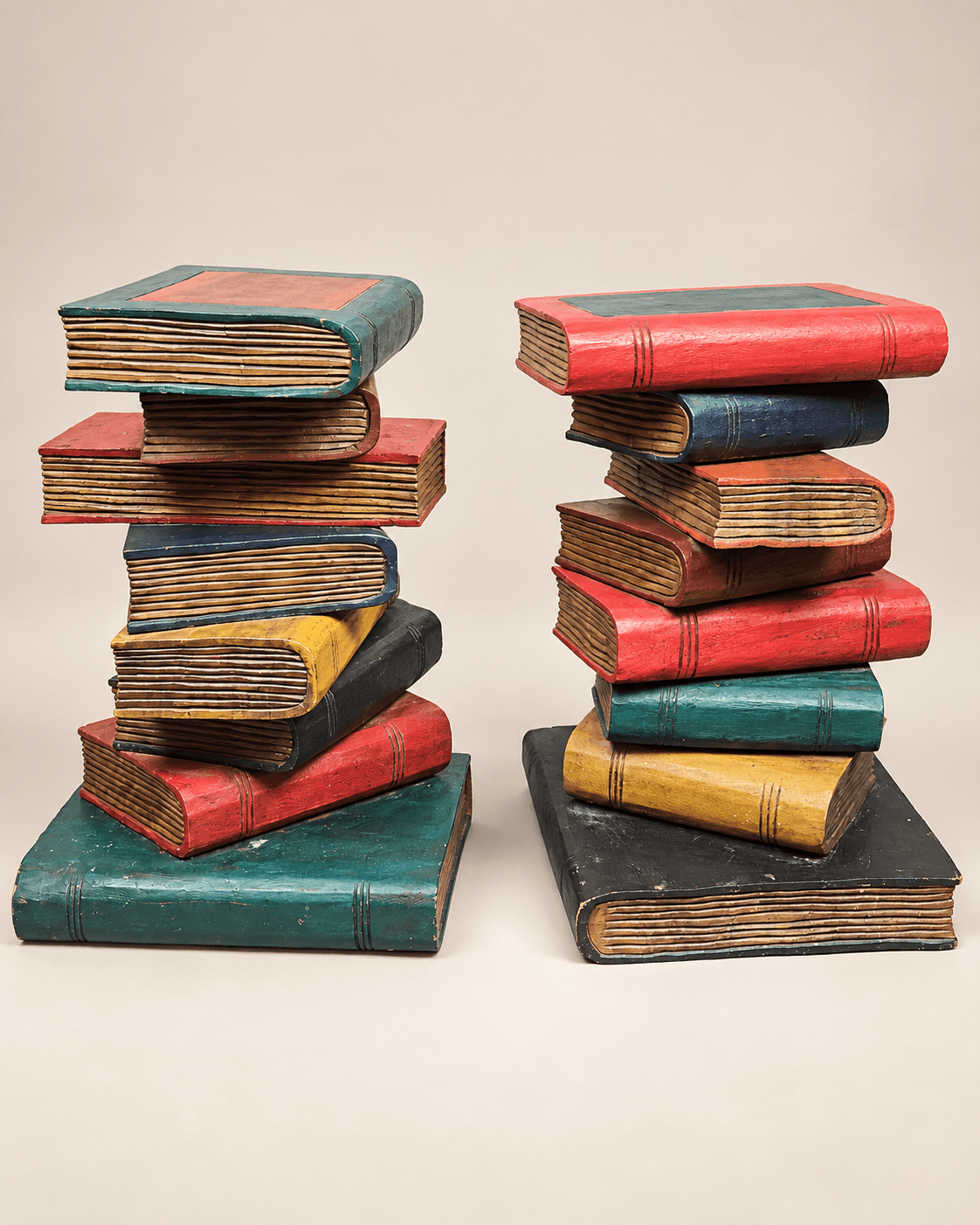 Paire de tables d’appoint « livres empilés », attribuées à Maitland-Smith